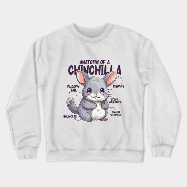 Kawai Anatomy Of A Chinchilla Perfect Lovers Crewneck Sweatshirt by Artmoo